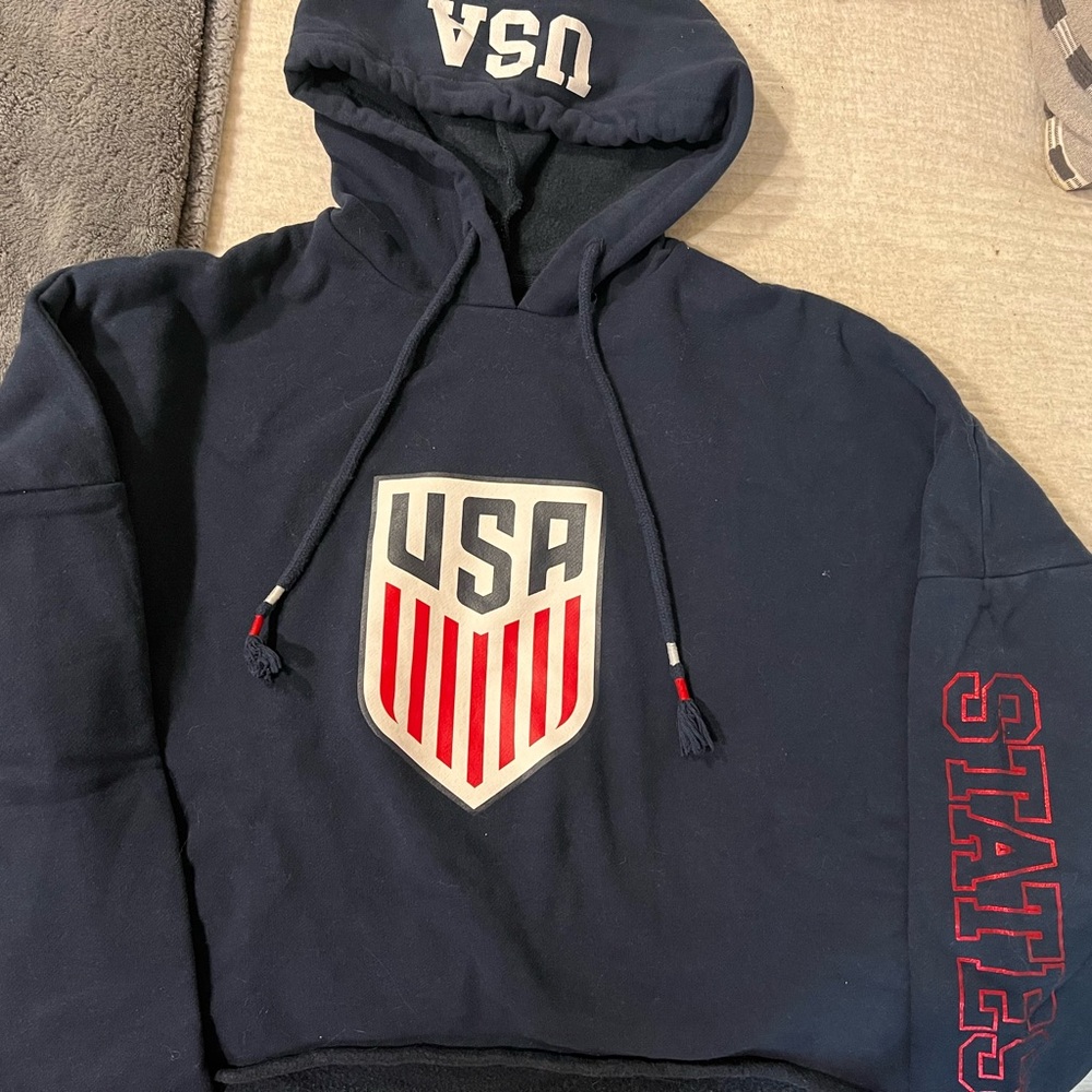 USWNT New Era Blue and Red USA Soccer Hoodie